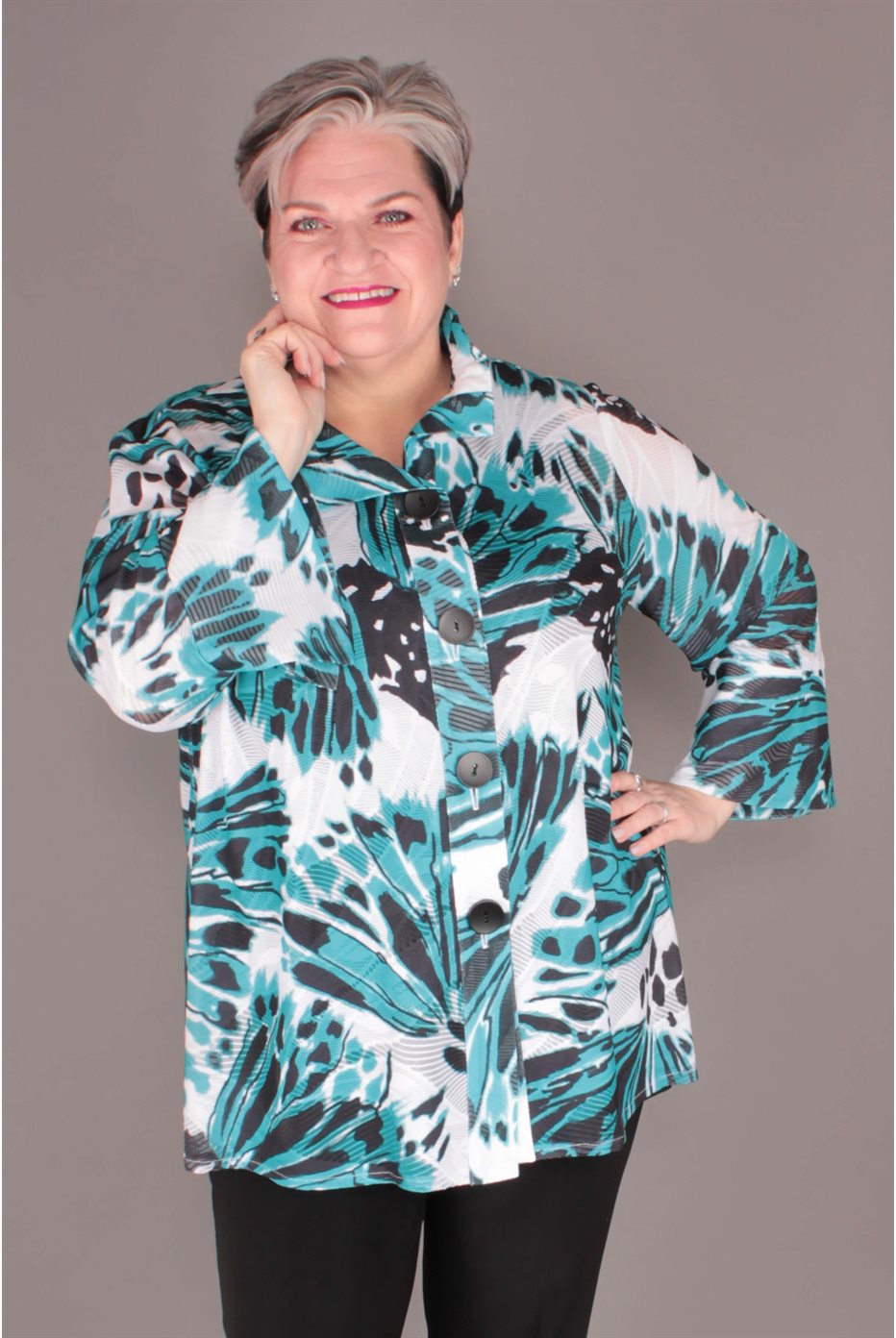 Blouson Trapèze À Imprimé Papillon